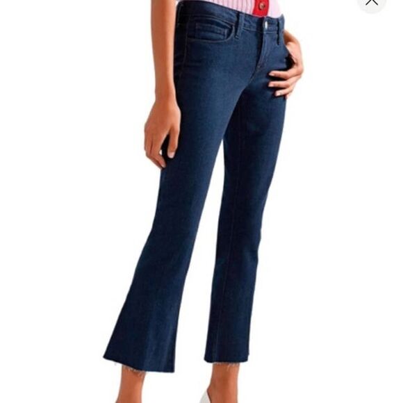 L’agence Jeans women’s 28 Charlie Crop Flare Frayed Raw Hem Jeans nwt kick flare - Picture 1 of 10